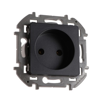 Розетка Legrand INSPIRIA, 2 К, 16 А, 250 В, Антрацит