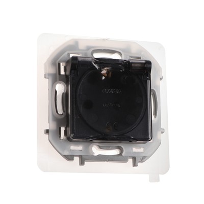 Розетка Legrand INSPIRIA, 2К+З, IP 44, с откидной крышкой и шторками, 16 А, 250 В, Антрацит