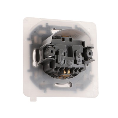 Розетка Legrand INSPIRIA, 250 В, 16 А, IP44, 2К+З, откидная крышка, шторки, антрацит