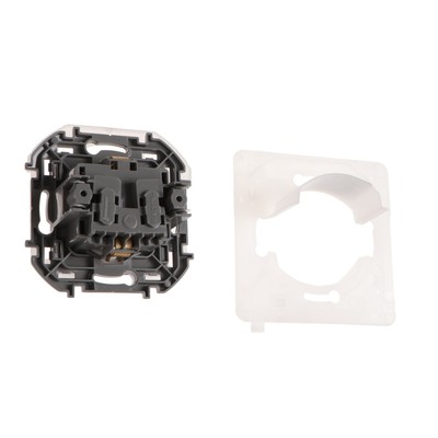 Розетка Legrand INSPIRIA, 250 В, 16 А, IP44, 2К+З, откидная крышка, шторки, антрацит