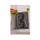 Розетка Legrand INSPIRIA, двухместная, 2К+З, 16 А, 250 В, Алюминий - фото 45450173