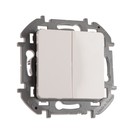 Выключатель двухклавишный Legrand INSPIRIA, 10 AX, 250 В, белый - Фото 1