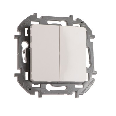 Выключатель двухклавишный Legrand INSPIRIA, 10 AX, 250 В, белый
