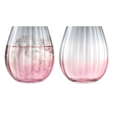 Набор низких стаканов, цвет розово-серый, 425 мл
