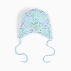 Шапочка для мальчика, цвет голубой/динозавры, размер 46-48 9471321