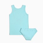 Комплект для девочки (майка, трусы), цвет голубой, рост 98-104 см - фото 45450221