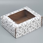 Коробка подарочная сборная с окном, упаковка, «Звезды», белый ,27х10х21 см - фото 319280859