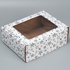 Коробка подарочная сборная с окном, упаковка, «Звезды», белый, 27 х 10 х 21 см (комплект 5 шт) - фото 22031410