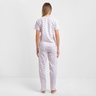 Комплект женский домашний (футболка/брюки), цвет белый, размер 54 - фото 47155296