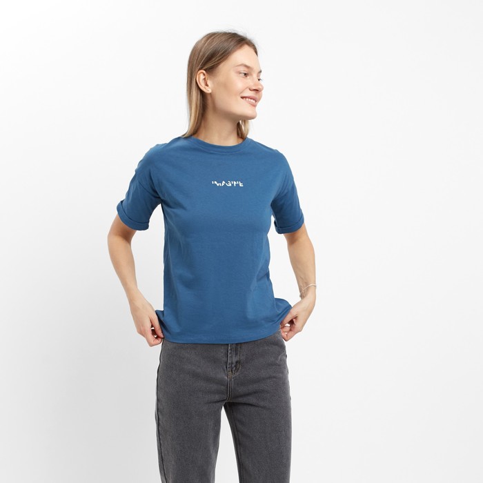 Футболка женская, цвет тёмно-синий, размер 46 - Фото 1