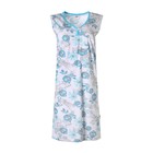 Ночная сорочка женская, белый/голубой принт, размер 46 - фото 10268456