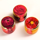 Подарочный набор «8 марта», чай со вкусом ваниль и карамель 50 г., кофе со вкусом аммаретто 50 г., крем-мёд с апельсином 30 г., крем-мёд с малиной 30 г., варенье из шишек с клюквой 30 г. - Фото 2