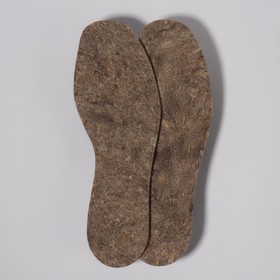 Стельки для обуви, утеплённые, универсальные, потниковый войлок, толщина 6 мм, 36-43 р-р, пара, цвет коричневый