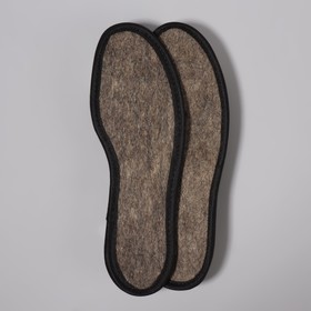 Стельки для обуви, грубый войлок, с окантовкой, 43 р-р, пара, цвет коричневый/чёрный