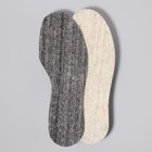 Стельки для обуви, утеплённые, универсальные, полушерстяной войлок, толщина 5 мм, 36-42 р-р, пара, цвет серый/белый - фото 10268610