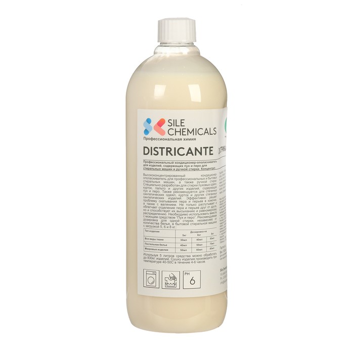 Кондиционер-ополаскиватель DISTRICANTE для изделий, содержащих пух, перо и синтепон, 1л