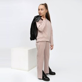 

Костюм для девочки (джемпер, брюки), цвет бежевый, рост 152-158 см