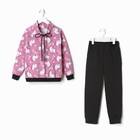 Костюм для девочки (толстовка, брюки), цвет розовый/единороги, рост 92 см - фото 10269187