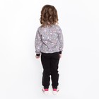 Костюм для девочки (толстовка, брюки), цвет серый/зайчики, рост 86 см 9498467