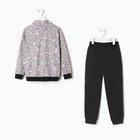 Костюм для девочки (толстовка, брюки), цвет серый/зайчики, рост 86 см 9498467