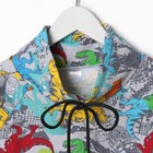 Костюм для мальчика (толстовка, брюки), цвет серый/дино, рост 116 см - фото 51867809