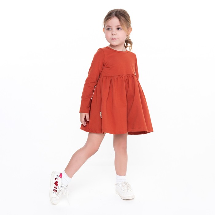 Платье для девочки, цвет терракотовый, рост 104-110 см - Фото 1