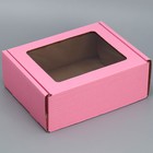 Коробка подарочная сборная с окном, упаковка, «Розовый»27х10х21 см - фото 319281880