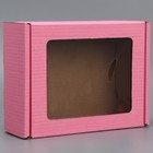 Коробка подарочная сборная с окном, упаковка, «Розовый», 27×10×21 см 9381916