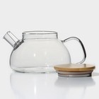 Чайник стеклянный заварочный с бамбуковой крышкой и металлическим фильтром BellaTenero «Эко», 800 мл, 20×13×12 см - фото 4485413
