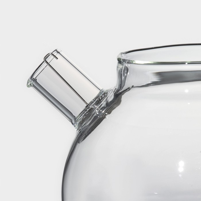 Чайник стеклянный заварочный с бамбуковой крышкой и металлическим фильтром BellaTenero «Эко», 800 мл, 20×13×12 см - фото 1907635062