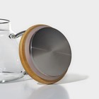 Чайник стеклянный заварочный с бамбуковой крышкой и металлическим фильтром BellaTenero «Эко», 800 мл, 20×13×12 см - фото 4485415