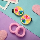 Набор для волос "Ариадна" (2 резинки, 2 зажима) цитрус (комплект 6 шт) - фото 22032604