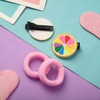 Набор для волос "Ариадна" (2 резинки, 2 зажима) цитрус (комплект 6 шт) - фото 22032605