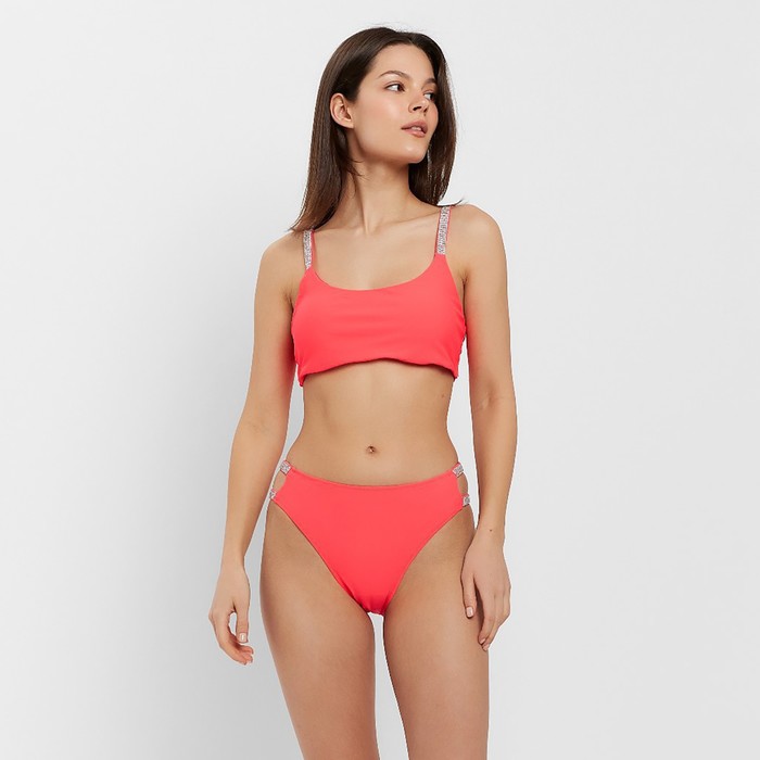 Купальник раздельный со стразами женский MINAKU, размер 48, розовый - Фото 1