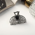 Краб для волос "Оливия" дуга камень, 4,5 см, серебро - фото 319282327