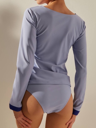 Купальник женский раздельный с длинными рукавами MINAKU, размер 42, голубой