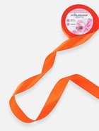 Лента атласная, 25 мм, 23±1 м, насыщенно-оранжевая №144 - Фото 2