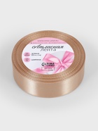 Лента атласная, 25 мм, 23±1 м, светло-бежевая - Фото 5