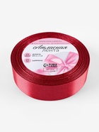 Лента атласная, 25 мм, 23±1 м, ярко-бордовая - Фото 5