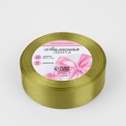 Лента атласная, 25 мм × 23 ± 1 м, цвет тёмно-оливковый №18 - Фото 2