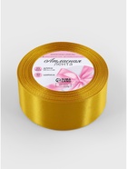 Лента атласная, 40 мм, 23±1 м, горчичная №М209 - Фото 4