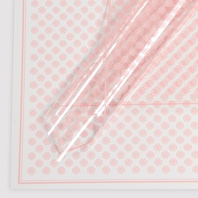 Пленка для цветов глянцевая, 'Цветочный орнамент', 58х58см, розовый