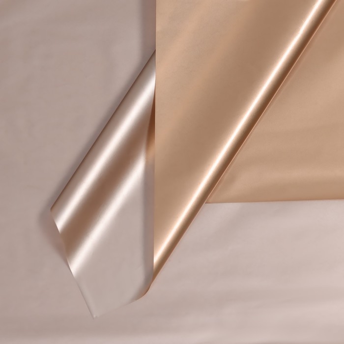 Пленка для цветов матовая,«Тишью», 20 микрон, 58×58 см±5%, золотой - Фото 1