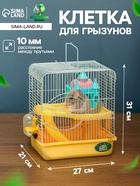 Клетка для грызунов «Пижон», 27×21×31 см, укомплектованная, с замком, жёлтая - Фото 1