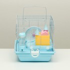 Клетка для грызунов "Пижон", укомплектованная с замком, 37 х 27 х 30 см, голубая - Фото 2