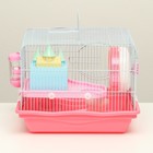 Клетка для грызунов "Пижон", укомплектованная с замком, 37 х 27 х 30 см, розовая - Фото 9