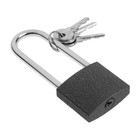 Замок навесной ТУНДРА, основание 37 мм, длинная дужка, 3 ключа, подвес - Фото 2