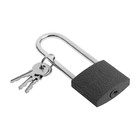 Замок навесной ТУНДРА, основание 37 мм, длинная дужка, 3 ключа, подвес - Фото 4