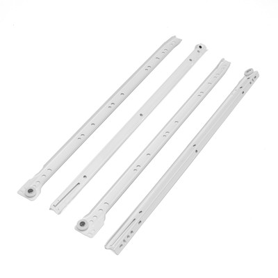 Роликовые направляющие ТУНДРА, L=500 мм, толщина 0.8 мм, белые, 2 шт.