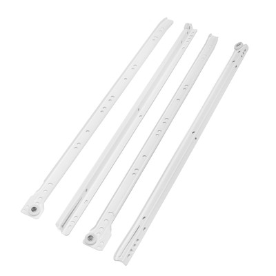 Роликовые направляющие ТУНДРА, L=550 мм, толщина 0.8 мм, белые, 2 шт.